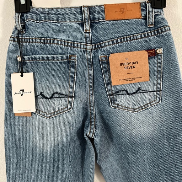 Size 10 girls blue jeans with adjustable waist. 7 For all mankind brand. - Picture 7 of 13